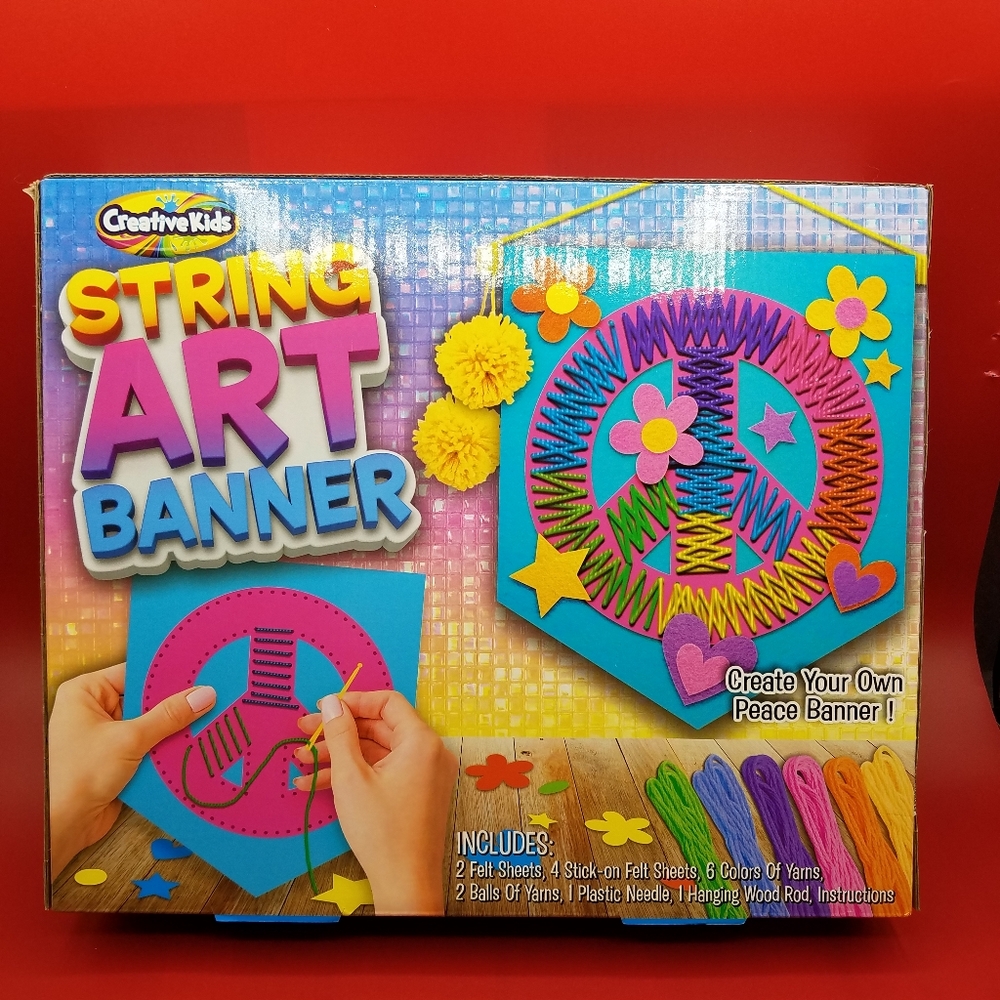 Creative Kids DIY String Art Banner Craft kit needle work